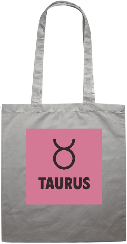 Zodiac Taurus Design - Essential colored event tote bag_GREY_front