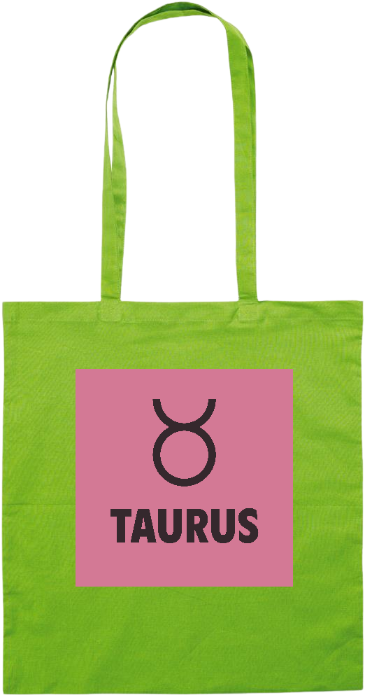 Zodiac Taurus Design - Essential colored event tote bag_LIME_front