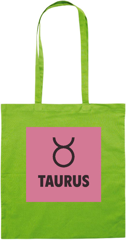 Zodiac Taurus Design - Essential colored event tote bag_LIME_front