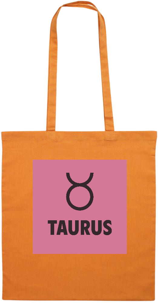 Zodiac Taurus Design - Essential colored event tote bag_ORANGE_front