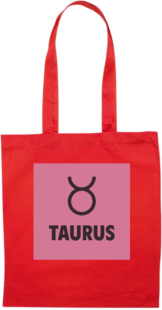 Zodiac Taurus Design - Essential colored event tote bag_RED_front