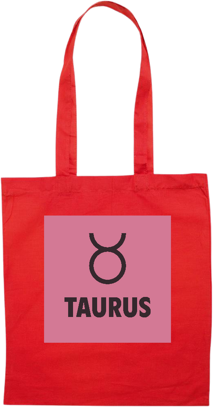 Zodiac Taurus Design - Essential colored event tote bag_RED_front