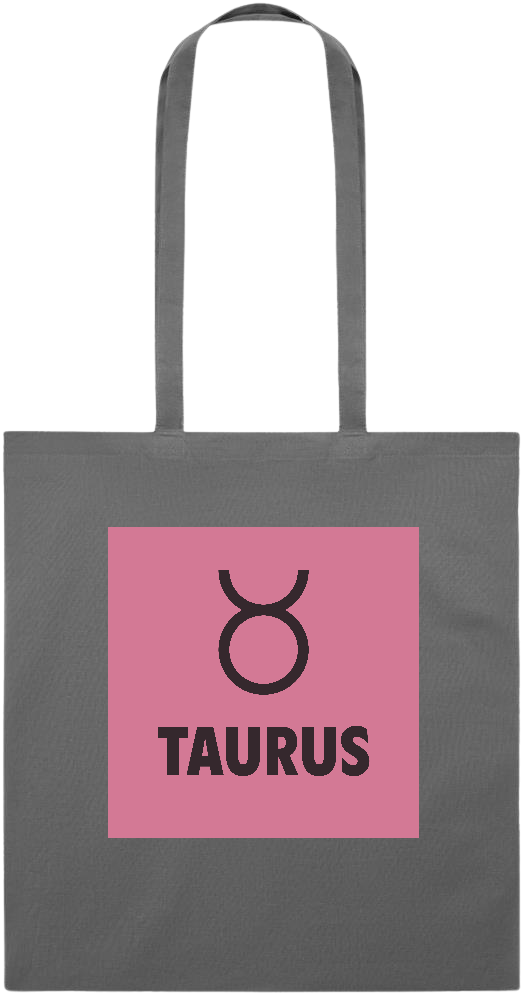 Zodiac Taurus Design - Essential colored event tote bag_STONE GREY_front