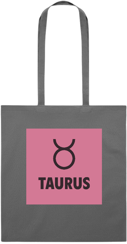 Zodiac Taurus Design - Essential colored event tote bag_STONE GREY_front