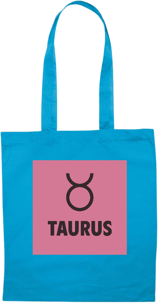 Zodiac Taurus Design - Essential colored event tote bag_TURQUOISE_front