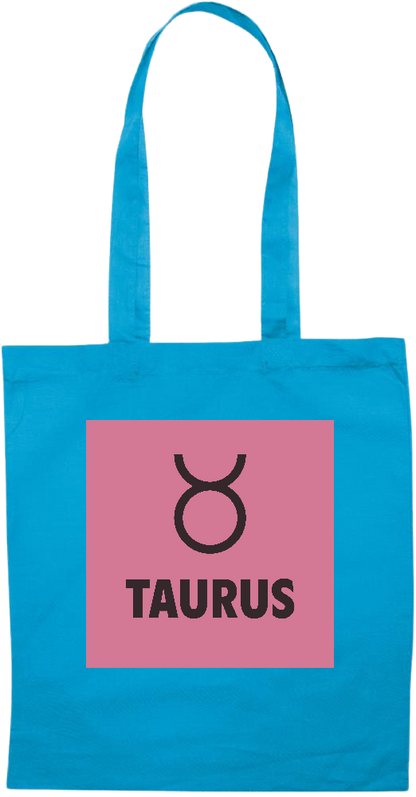 Zodiac Taurus Design - Essential colored event tote bag_TURQUOISE_front