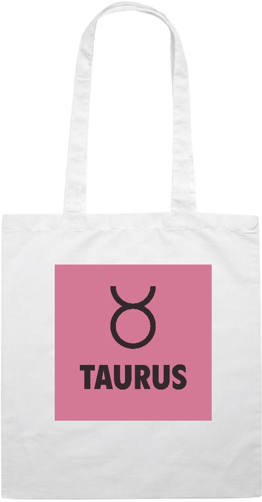 Zodiac Taurus Design - Essential colored event tote bag_WHITE_front