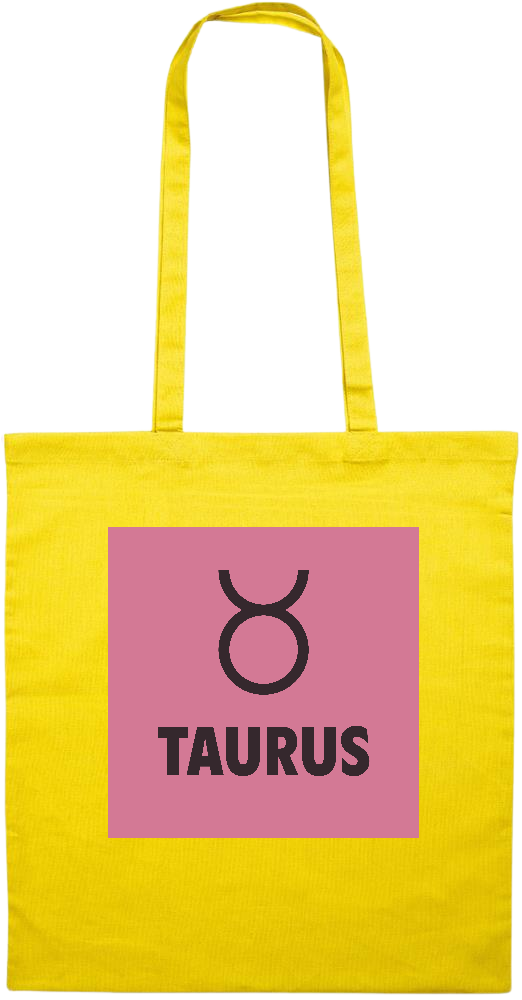 Zodiac Taurus Design - Essential colored event tote bag_YELLOW_front