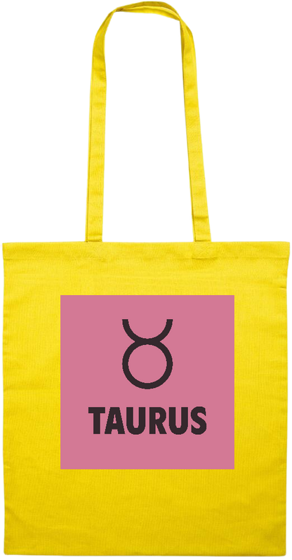 Zodiac Taurus Design - Essential colored event tote bag_YELLOW_front