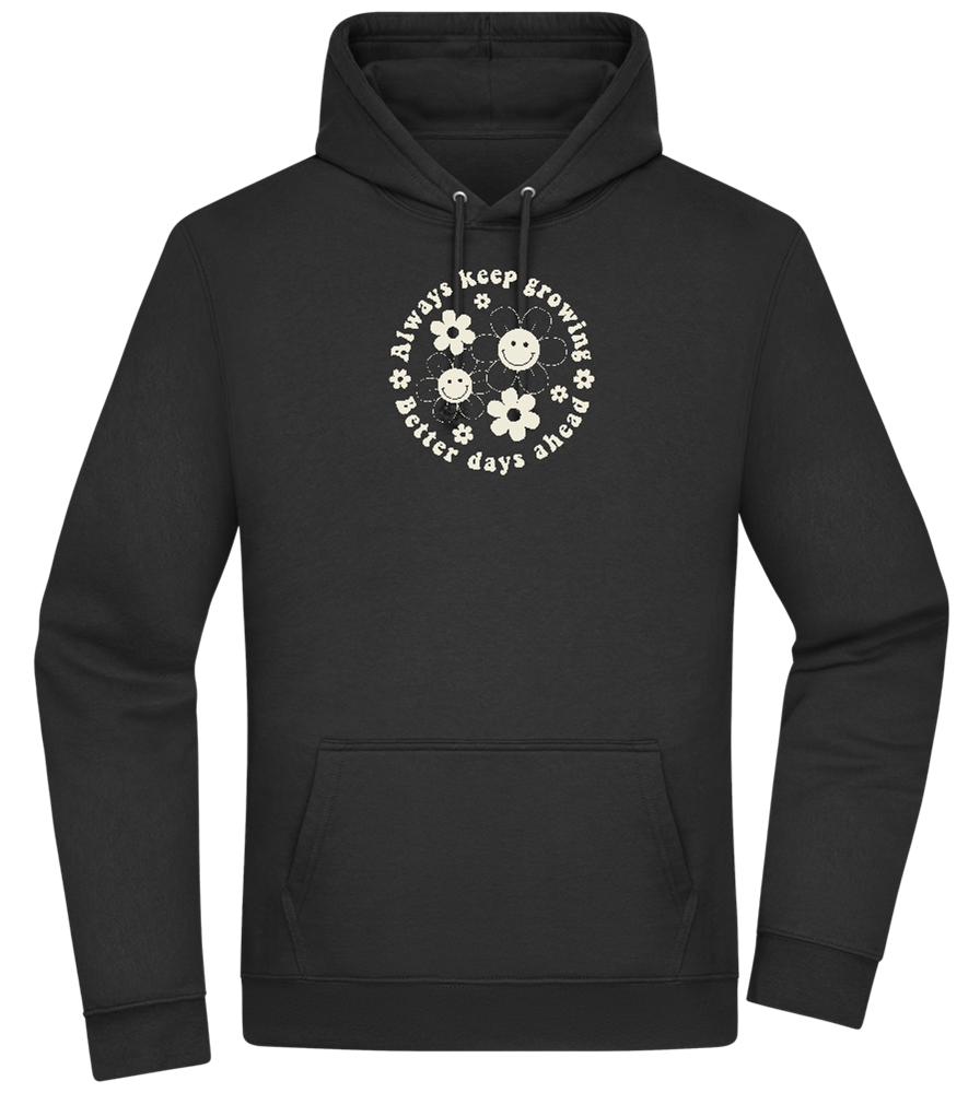 Keep Growing Design - Premium Essential Unisex Hoodie_BLACK_front