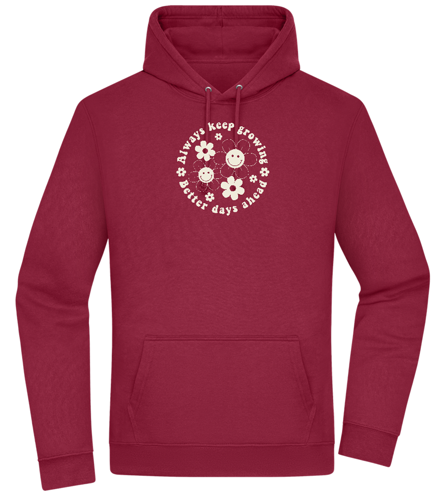 Keep Growing Design - Premium Essential Unisex Hoodie_BORDEAUX_front