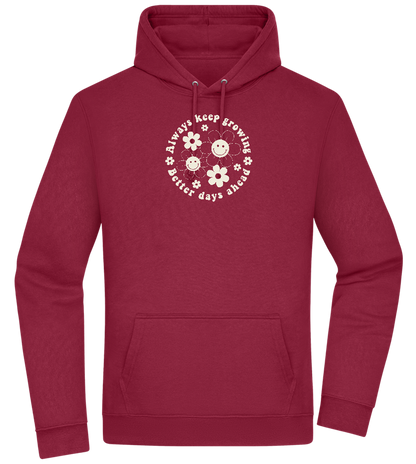 Keep Growing Design - Premium Essential Unisex Hoodie_BORDEAUX_front