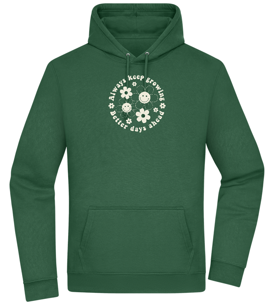 Keep Growing Design - Premium Essential Unisex Hoodie_GREEN BOTTLE_front