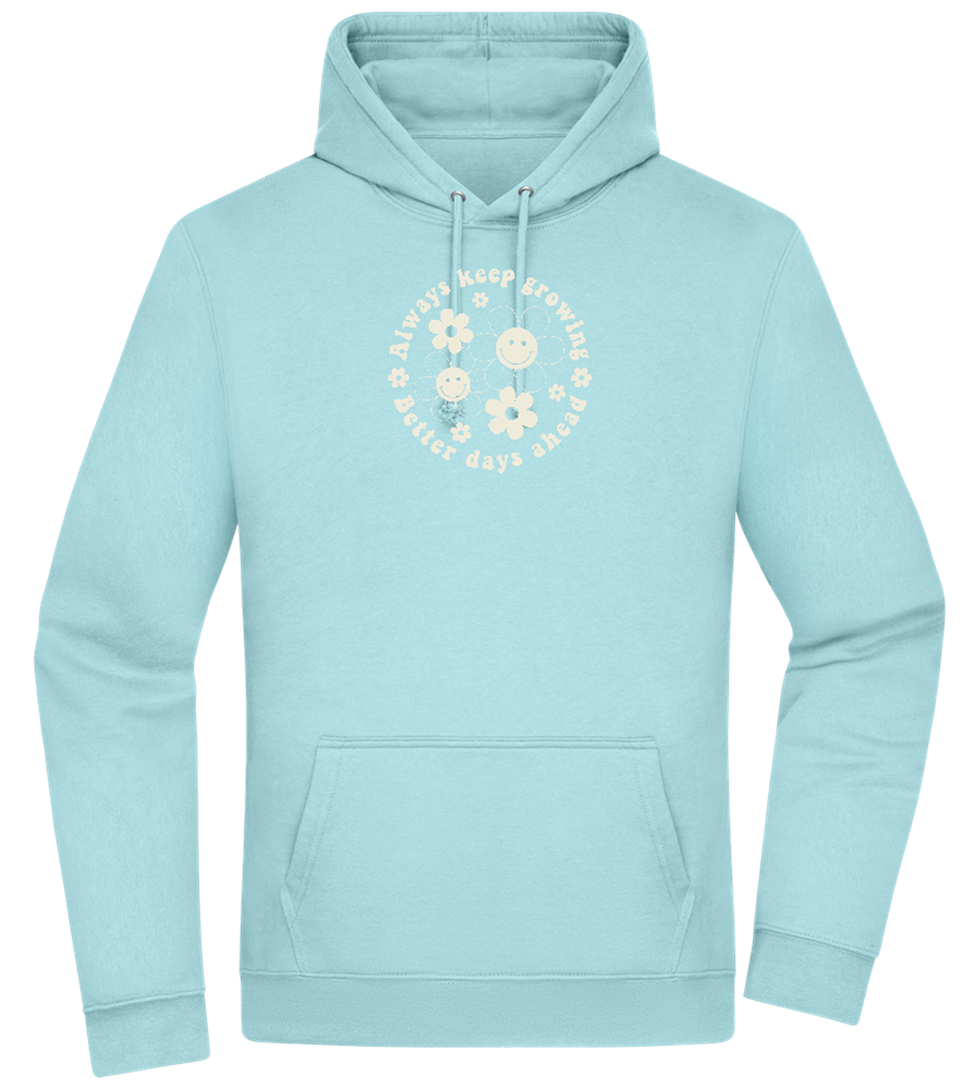 Keep Growing Design - Premium Essential Unisex Hoodie_POOL BLUE_front