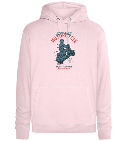 Stay Alive Motorcycle Design - Premium unisex hoodie_LIGHT PEACH ROSE_front