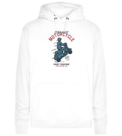 Stay Alive Motorcycle Design - Premium unisex hoodie_WHITE_front