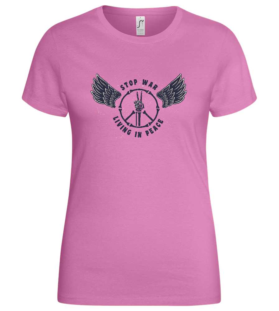 Stop War Peace Sign Design - Basic women's t-shirt_PINK ORCHID_front