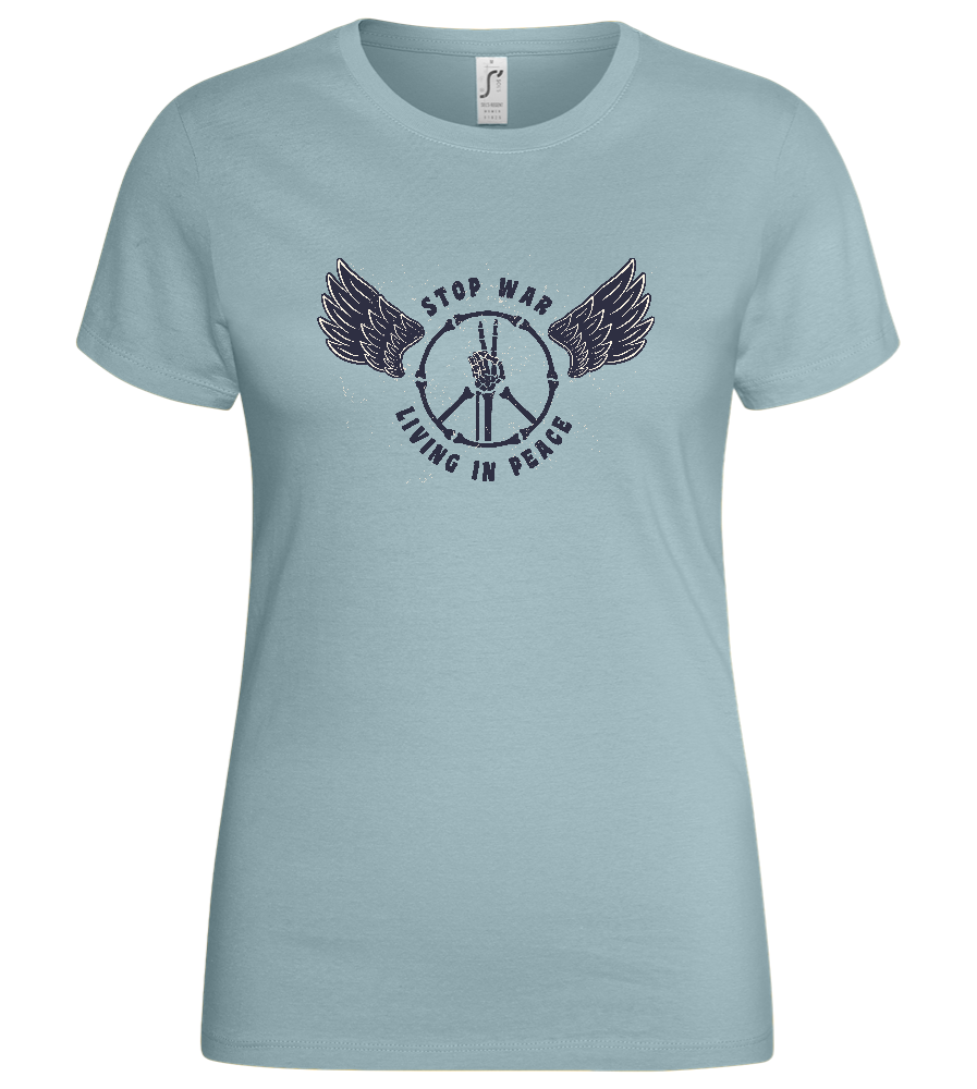 Stop War Peace Sign Design - Basic women's t-shirt_PURE GRAY_front