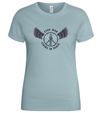 Stop War Peace Sign Design - Basic women's t-shirt_PURE GRAY_front