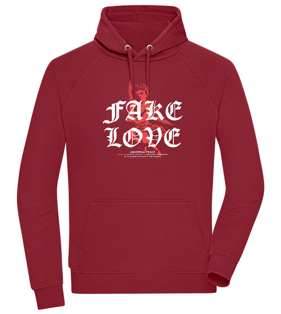 Fake Love Design - Comfort unisex hoodie_BORDEAUX_front