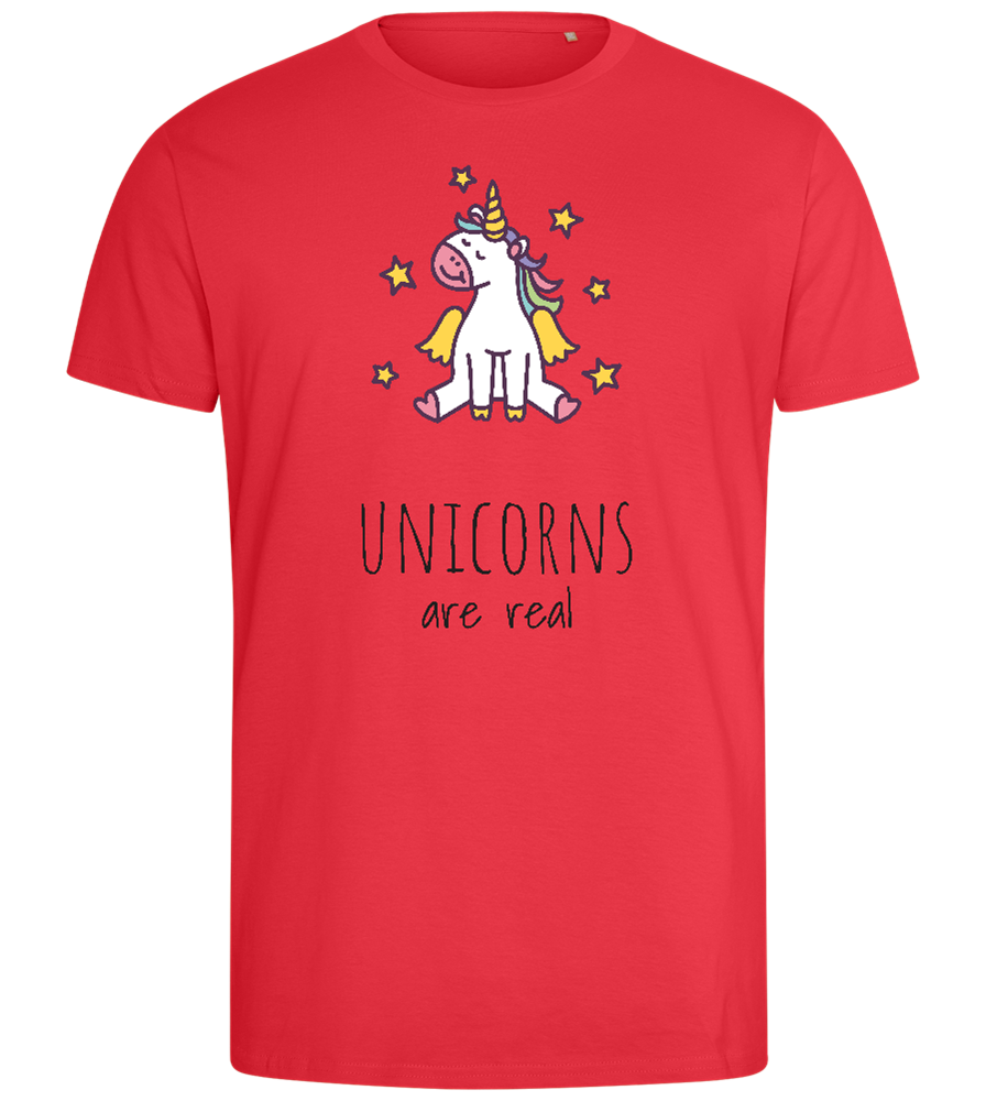 Unicorns Are Real Design - Comfort men's fitted t-shirt_BRIGHT RED_front