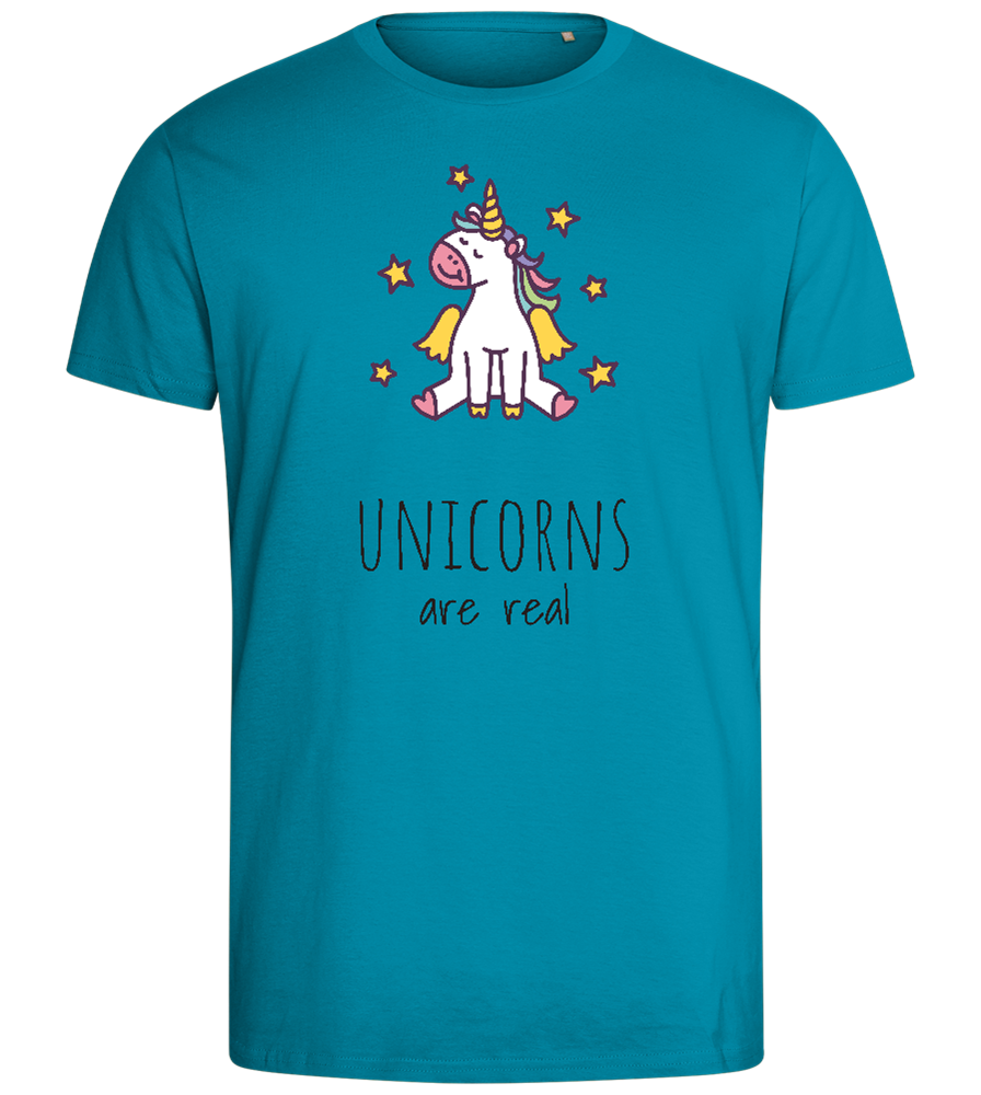 Unicorns Are Real Design - Comfort men's fitted t-shirt_TURQUOISE_front