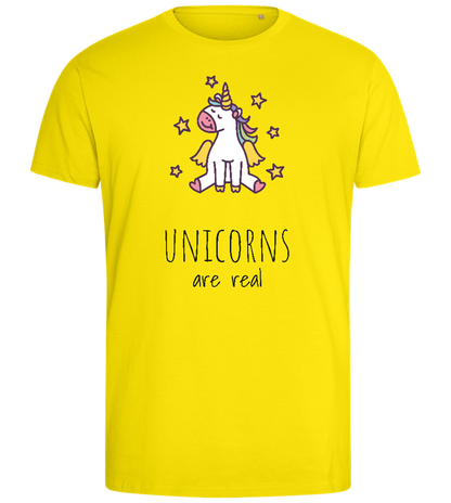 Unicorns Are Real Design - Comfort men's fitted t-shirt_YELLOW_front