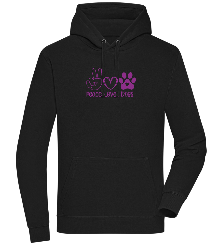 Peace Love Dogs Design - Premium unisex hoodie_BLACK_front