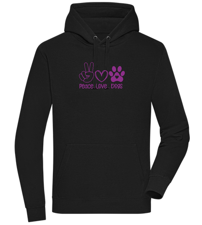 Peace Love Dogs Design - Premium unisex hoodie_BLACK_front