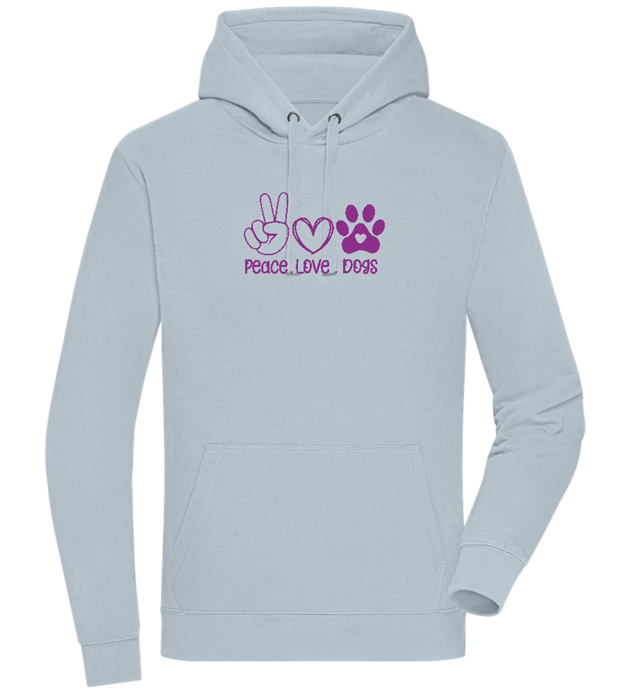 Peace Love Dogs Design - Premium unisex hoodie_CREAMY BLUE_front