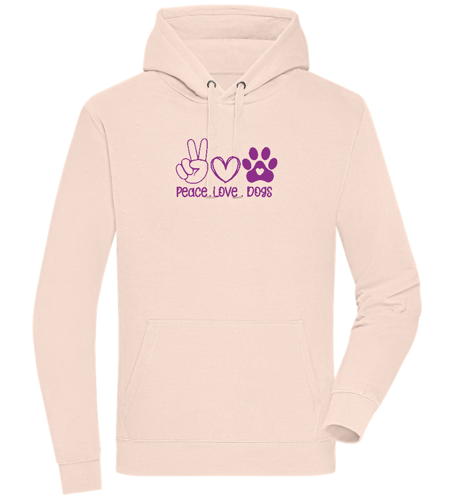 Peace Love Dogs Design - Premium unisex hoodie_LIGHT PEACH ROSE_front