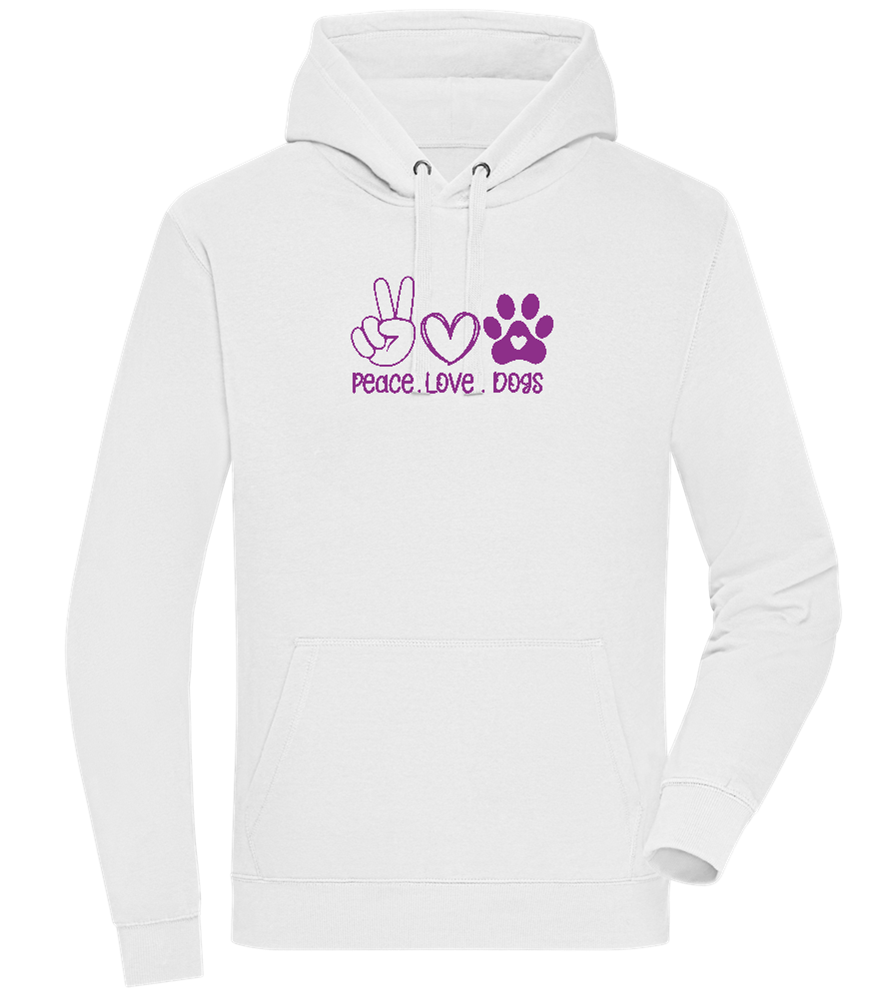 Peace Love Dogs Design - Premium unisex hoodie_WHITE_front