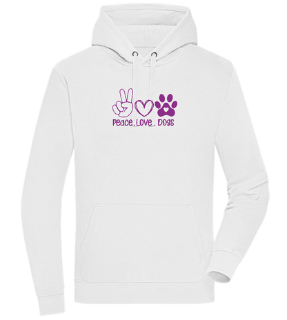 Peace Love Dogs Design - Premium unisex hoodie_WHITE_front