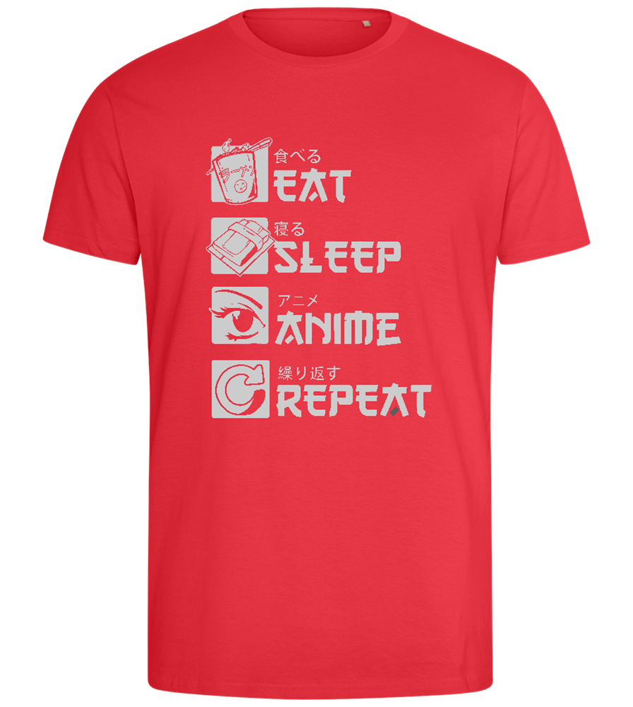 Anime Repeat Design - Comfort men's fitted t-shirt_BRIGHT RED_front