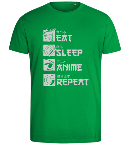 Anime Repeat Design - Comfort men's fitted t-shirt_MEADOW GREEN_front