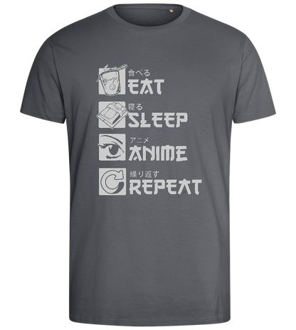 Anime Repeat Design - Comfort men's fitted t-shirt_MOUSE GREY_front