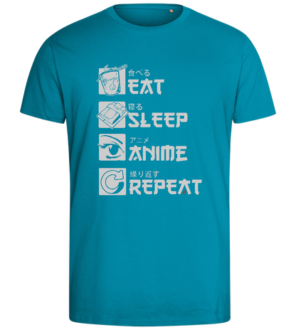 Anime Repeat Design - Comfort men's fitted t-shirt_TURQUOISE_front