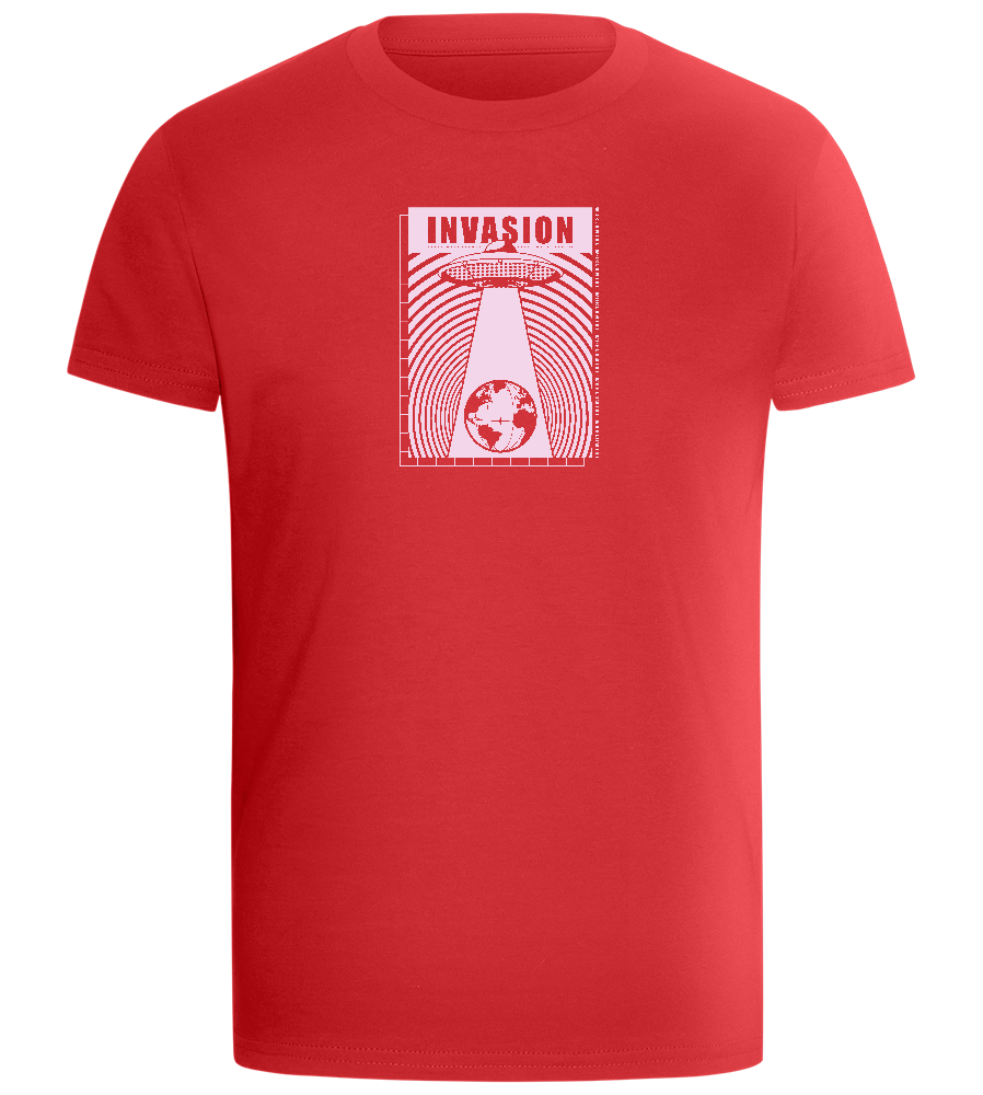 Invade Earth Design - Comfort boys fitted t-shirt_RED_front