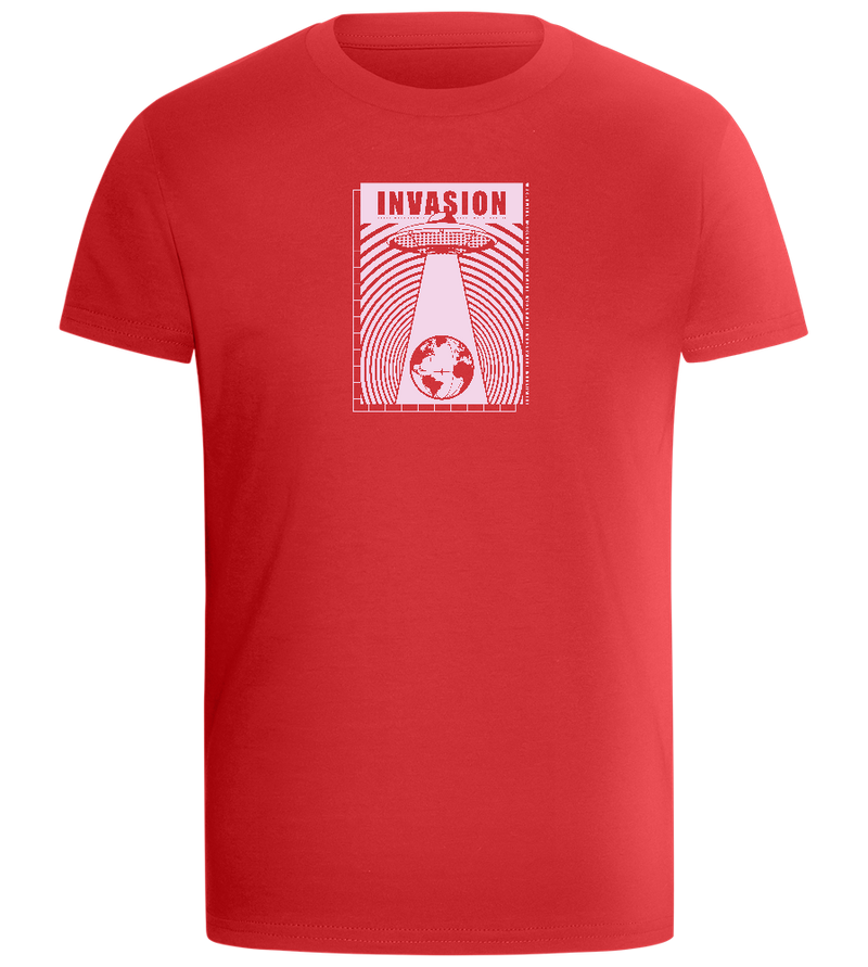 Invade Earth Design - Comfort boys fitted t-shirt_RED_front