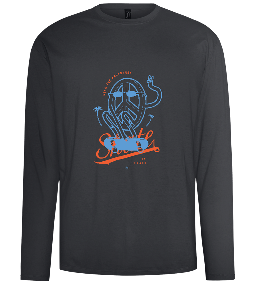 Skate Peace Design - Comfort men's long sleeve t-shirt_DARK GRAY_front