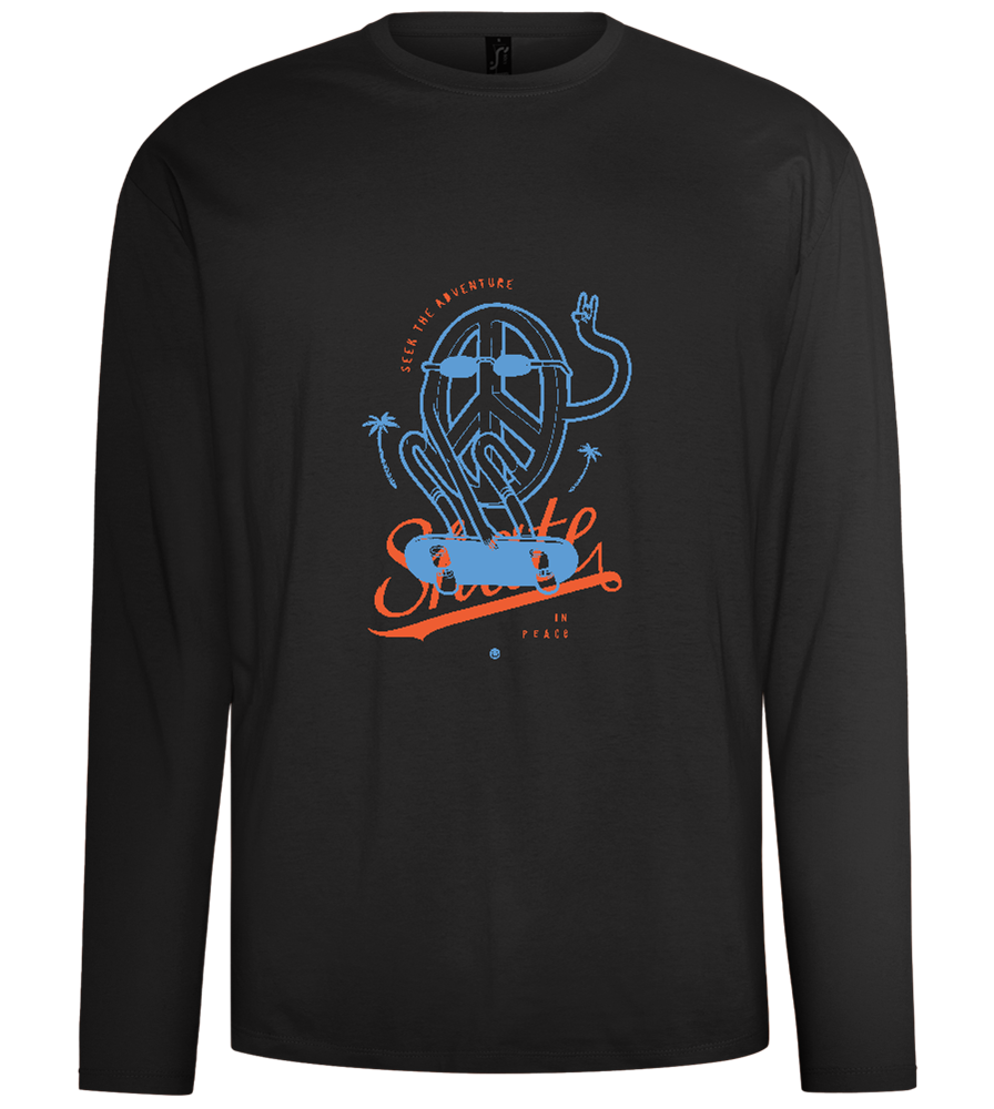 Skate Peace Design - Comfort men's long sleeve t-shirt_DEEP BLACK_front