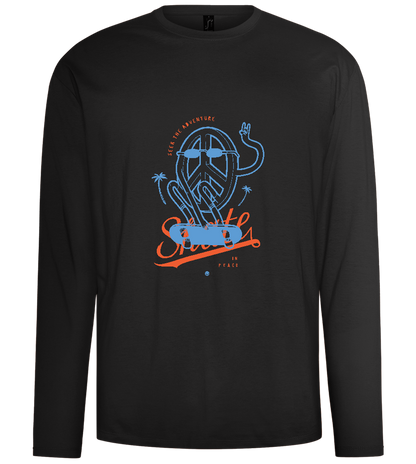 Skate Peace Design - Comfort men's long sleeve t-shirt_DEEP BLACK_front