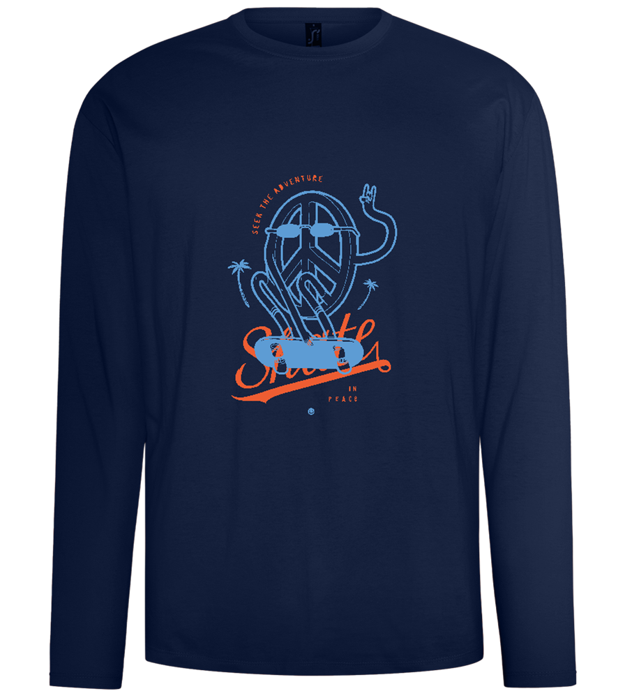 Skate Peace Design - Comfort men's long sleeve t-shirt_MARINE_front