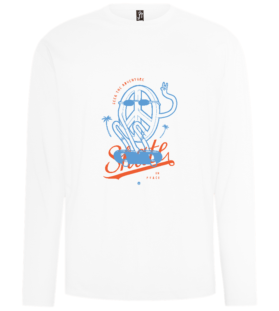 Skate Peace Design - Comfort men's long sleeve t-shirt_WHITE_front