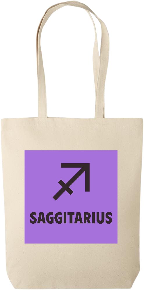 Zodiac Saggitarius Design - Premium canvas cotton tote bag_BEIGE_front