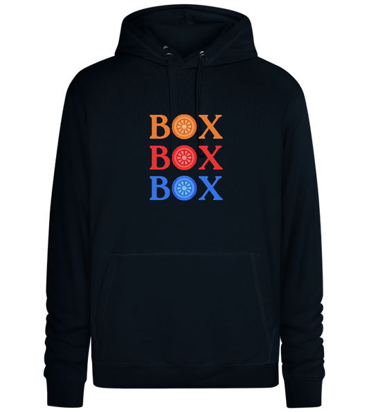 Box Box Box Design - Premium unisex hoodie_BLACK_front