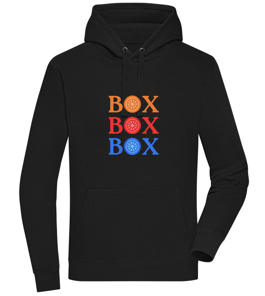 Box Box Box Design - Premium unisex hoodie_BLACK_front