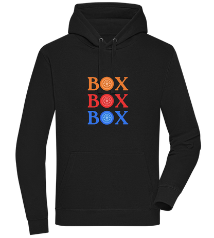 Box Box Box Design - Premium unisex hoodie_BLACK_front