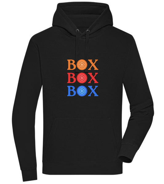 Box Box Box Design - Premium unisex hoodie_BLACK_front