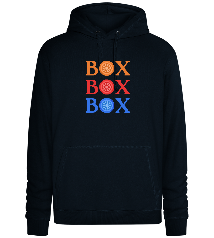 Box Box Box Design - Premium unisex hoodie_BLACK_front